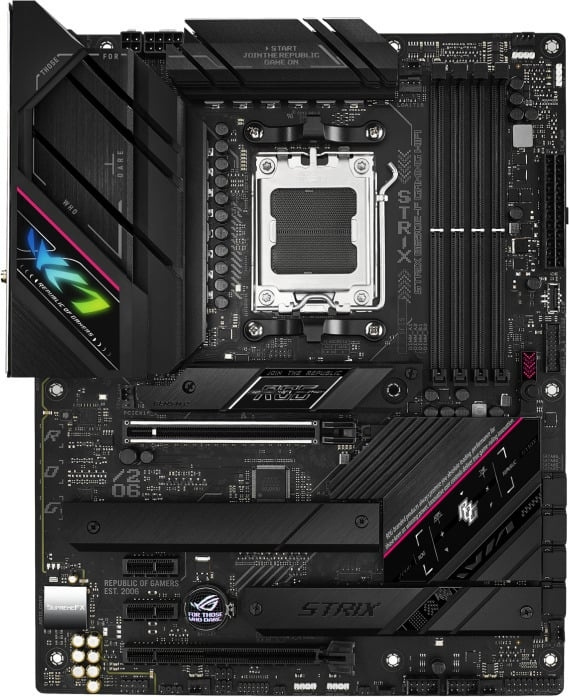 ASUS ROG STRIX B650E-F GAMING WIFI ATX -emolevy in de groep COMPUTERS & RANDAPPARATUUR / Computeronderdelen / Moederbord bij TP E-commerce Nordic AB (C41098)