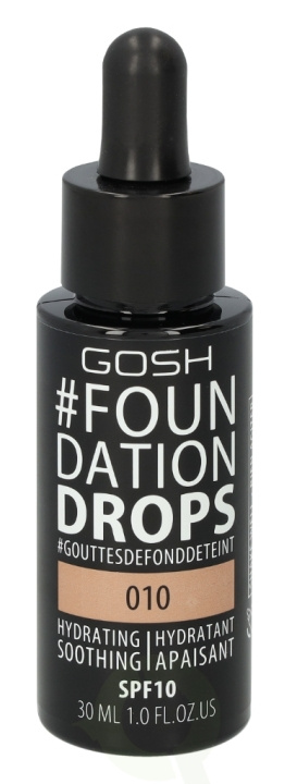 Gosh Foundation Drops SPF10 30 ml Tan 010 in de groep BEAUTY & HEALTH / Makeup / Make-up gezicht / Foundation bij TP E-commerce Nordic AB (C41485)