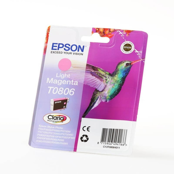 EPSON Bläck C13T08064011 T0806 Ljus Magenta, Hummingbird in de groep COMPUTERS & RANDAPPARATUUR / Printers & Accessoires / Inkt & Toner / Inktpatronen / Epson bij TP E-commerce Nordic AB (C42050)