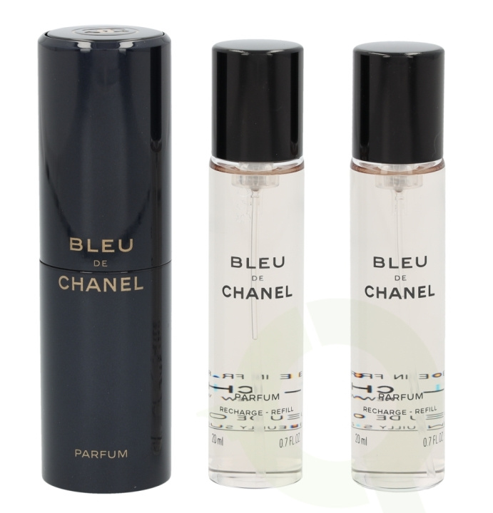 Chanel Bleu De Chanel Pour Homme Giftset 60 ml, 3x Edt Spray 20ml - Twist and Spray - Travel Sprays in de groep BEAUTY & HEALTH / Cadeausets / Cadeausets voor hem bij TP E-commerce Nordic AB (C42436)