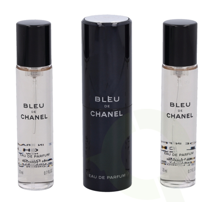 Chanel Bleu De Chanel Pour Homme Giftset 60 ml, 3x20ml Edp Travel Spray & 2 Refills in de groep BEAUTY & HEALTH / Cadeausets / Cadeausets voor hem bij TP E-commerce Nordic AB (C42437)