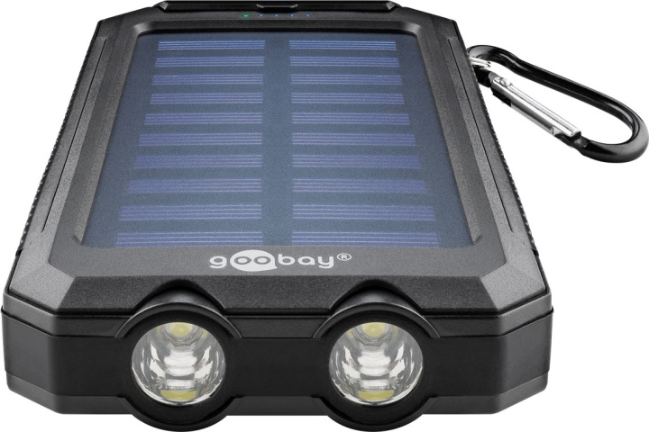 Goobay Outdoor powerbank 8.0 (8.000 mAh) geschikt voor outdooravonturen dankzij robuust ontwerp, zonnepaneel en zaklampfunctie in de groep SMARTPHONE & TABLETS / Opladers & Kabels / Powerbanks bij TP E-commerce Nordic AB (C42690)