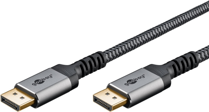 Goobay DisplayPort-kabel, DP 1.4, m, Sharkskin Grey DisplayPort™-connector > DisplayPort™-connector in de groep COMPUTERS & RANDAPPARATUUR / Computerkabels / DisplayPort / Kabels bij TP E-commerce Nordic AB (C43150)