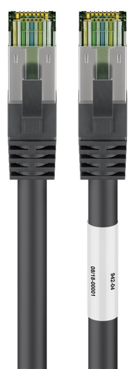 Goobay RJ45 (CAT 6A, 500 MHz) patchkabel met CAT 8.1 S/FTP raw kabel, zwart 99,9% zuurstofvrije koperen geleider (OFC), AWG 24, halogeenvrije kabelmantel (LSZH), 7.5 m in de groep COMPUTERS & RANDAPPARATUUR / Computerkabels / Netwerkkabels / Cat8 bij TP E-commerce Nordic AB (C43197)