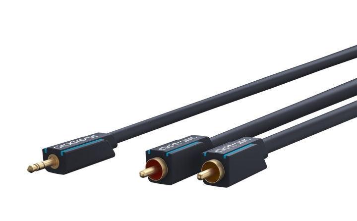 ClickTronic 3,5 mm AUX till RCA-adapterkabel, stereo Premiumkabel | 1x 3,5 mm jackkontakt 2x cinchkontakt | 1,0 m | OFC innerledare in de groep HOME ELECTRONICS / Kabels & Adapters / RCA / Kabels bij TP E-commerce Nordic AB (C43393)