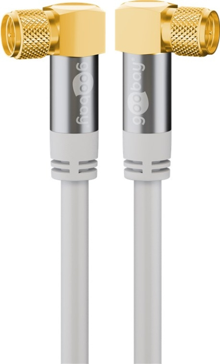 Goobay SAT antennekabel (135 dB), 4x afgeschermd verguld, F-stekker 90° > F-stekker 90°, 1 m in de groep HOME ELECTRONICS / Kabels & Adapters / Antennekabels & Accessoires / Antennekabels bij TP E-commerce Nordic AB (C43406)