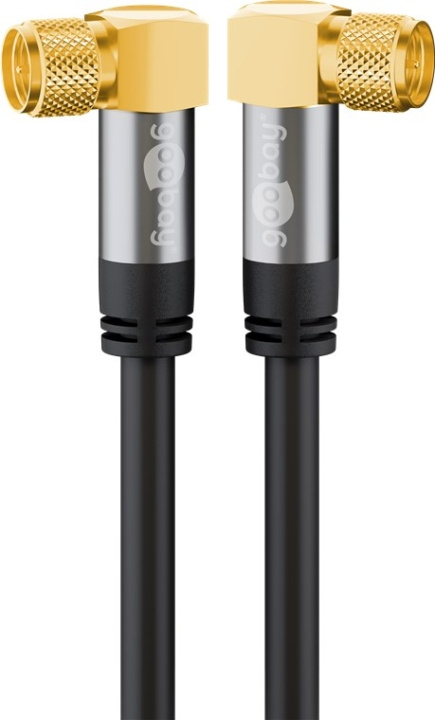 Goobay SAT antennekabel (135 dB), 4x afgeschermd verguld, F-stekker 90° > F-stekker 90°, 1 m in de groep HOME ELECTRONICS / Kabels & Adapters / Antennekabels & Accessoires / Antennekabels bij TP E-commerce Nordic AB (C43418)