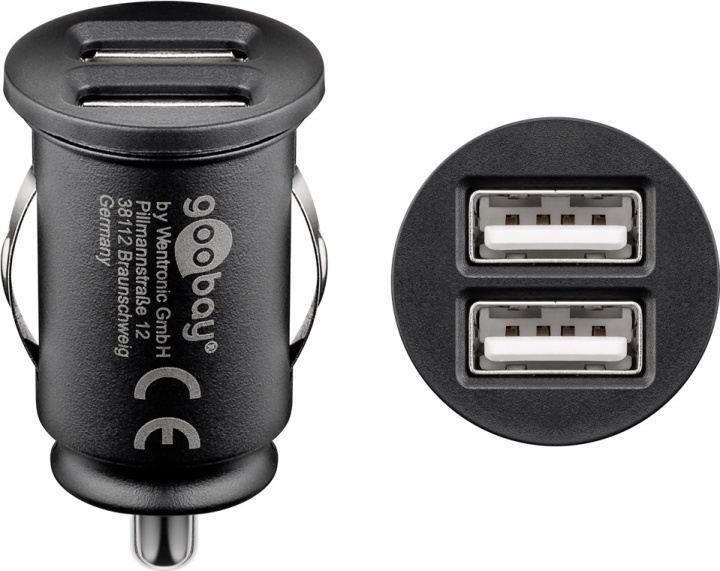 Goobay Dubbel USB-bilsladdare (12 W) 12 W max. 2,4 A (12/24 V) 2x USB in de groep SMARTPHONE & TABLETS / Opladers & Kabels / Autoladers / Autoladers USB bij TP E-commerce Nordic AB (C43975)