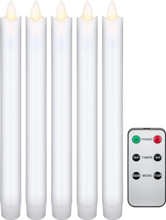 Goobay Set med 5 vita LED riktiga vax stav ljus, inkl. fjärrkontroll Vacker och säker belysningslösning för många områden som hus och loggia, kontor eller skolor in de groep HOME ELECTRONICS / Verlichting / Andere verlichting bij TP E-commerce Nordic AB (C44013)