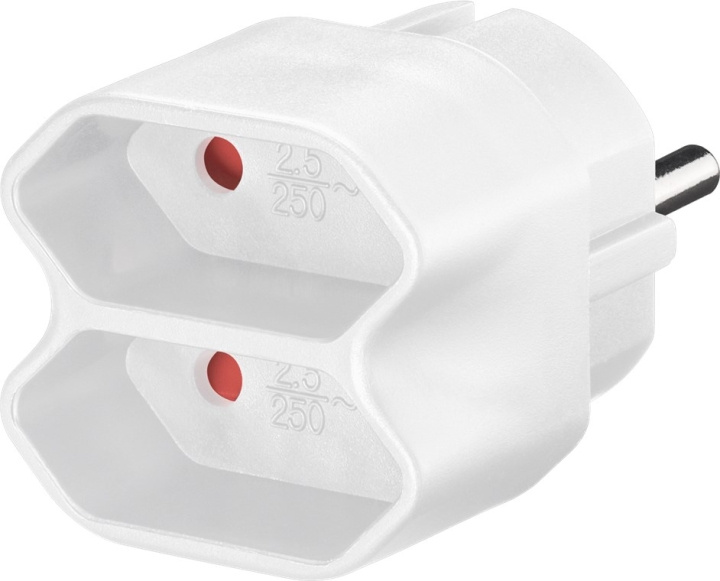 Goobay Adapter för uttag Kompakt adapter med två eurouttag in de groep HUISHOUDEN & TUIN / Elektriciteit & Verlichting / Stekkerblokken bij TP E-commerce Nordic AB (C44024)