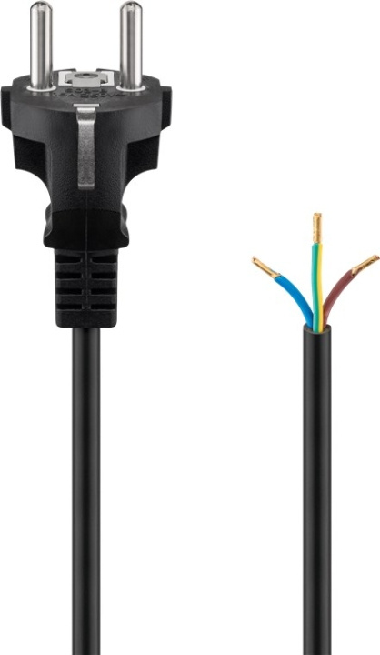 Goobay Kabel för skyddskontakt för montering, 1,5 m, svart stickkontakt med skyddsjord (typ F, CEE 7/7) > lösa kabeländar in de groep HUISHOUDEN & TUIN / Elektriciteit & Verlichting / Elektrische installatie / Accessoires bij TP E-commerce Nordic AB (C44033)