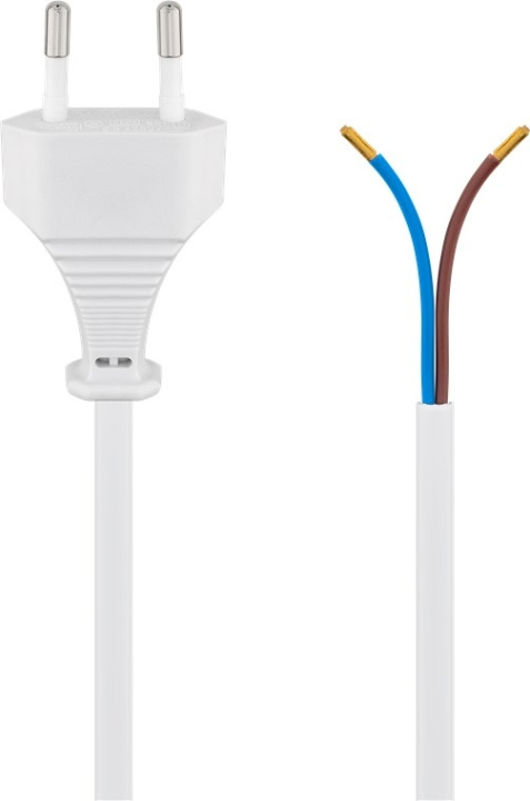 Goobay Kabel med euro-kontakt för montering, 1,5 m, vit Euro-kontakt (typ C, CEE 7/16) > lösa kabeländar in de groep HUISHOUDEN & TUIN / Elektriciteit & Verlichting / Elektrische installatie / Accessoires bij TP E-commerce Nordic AB (C44035)