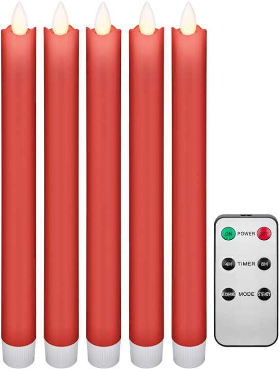 Goobay Set med 5 röda LED riktiga vax stav ljus, inkl. fjärrkontroll Vacker och säker belysningslösning för många områden som hus och loggia, kontor eller skolor in de groep HOME ELECTRONICS / Verlichting / Andere verlichting bij TP E-commerce Nordic AB (C44042)