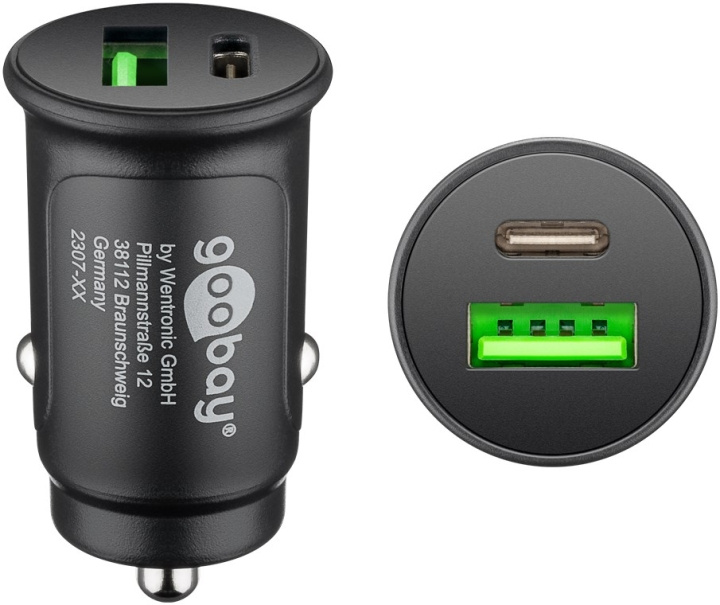 Goobay Dual-USB Auto Fast Charger USB-C™ PD (Power Delivery) (30 W) 30W (12/24V)lämplig för enheter med USB-C™ (Ström Delivery), såsom iPhone 12 in de groep SMARTPHONE & TABLETS / Opladers & Kabels / Autoladers / Autoladers Type-C bij TP E-commerce Nordic AB (C44053)