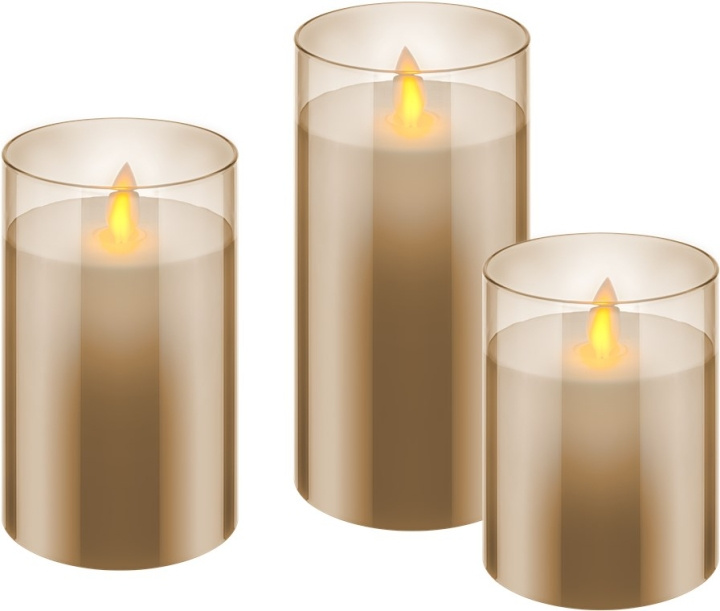 Goobay Uppsättning av 3 LED riktiga vaxljus i ett glas in de groep HUISHOUDEN & TUIN / Interieur / Kandelaars & Lantaarns bij TP E-commerce Nordic AB (C44096)