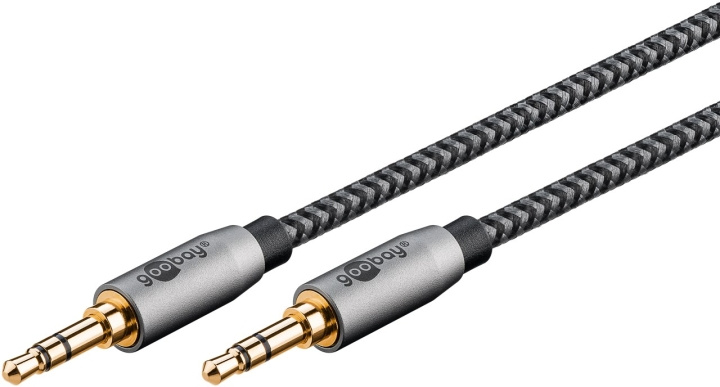 Goobay Ljudanslutningskabel AUX, 3,5 mm stereo, 0,5 m, Sharkskin Grey Pawl 3,5 mm plugg (3-stift, Stereo) > Pawl 3,5 mm plugg (3-stift, Stereo) in de groep HOME ELECTRONICS / Kabels & Adapters / Audio Analoog / 3.5 mm bij TP E-commerce Nordic AB (C44120)