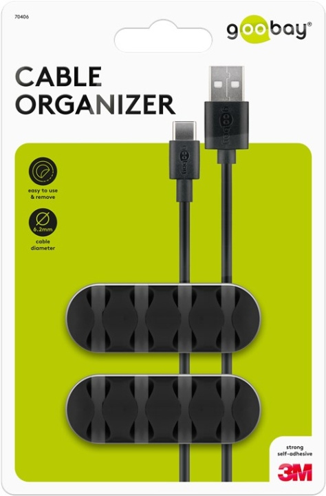 Goobay Kabelhantering 4 urtag, svart 2-pack för att ordna och fästa, avtagbar in de groep HOME ELECTRONICS / Kabels & Adapters / Kabelbeheer bij TP E-commerce Nordic AB (C44152)