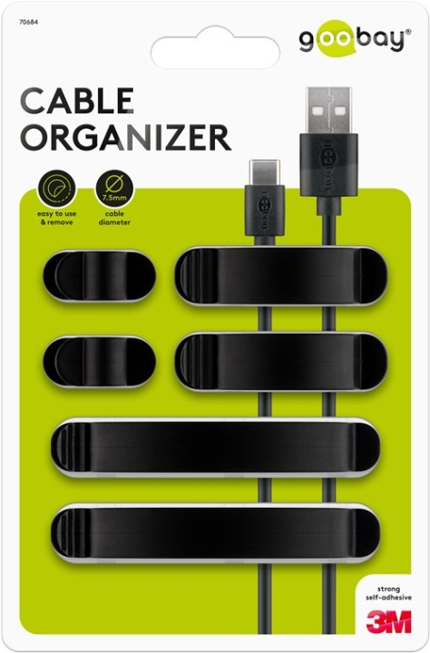 Goobay Kabelhanteringsklämma sats, svart 6-pack för att ordna och fästa, avtagbar in de groep HOME ELECTRONICS / Kabels & Adapters / Kabelbeheer bij TP E-commerce Nordic AB (C44158)