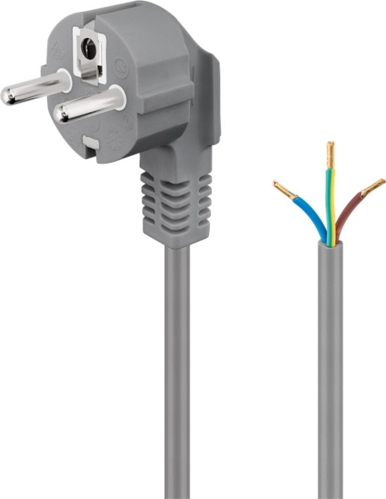 Goobay Skyddskontaktkabel vinklad för montering, 1,5 m, grå stickkontakt med skyddsjord (typ F, CEE 7/7) > lösa kabeländar in de groep HUISHOUDEN & TUIN / Elektriciteit & Verlichting / Elektrische installatie / Accessoires bij TP E-commerce Nordic AB (C44202)
