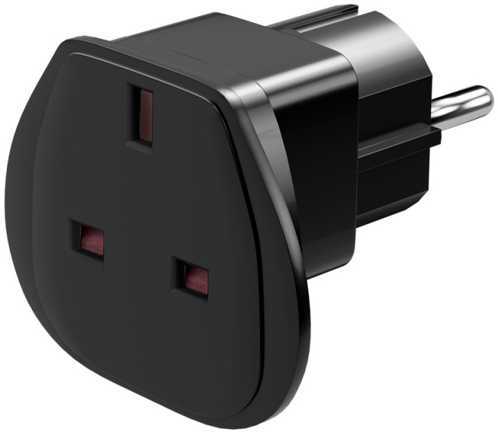 Goobay Reseadapter Storbritannien till EU, svart UK-uttag > stickkontakt med skyddsjord (typ F, CEE 7/7) in de groep HUISHOUDEN & TUIN / Elektriciteit & Verlichting / Reisadapters bij TP E-commerce Nordic AB (C44208)