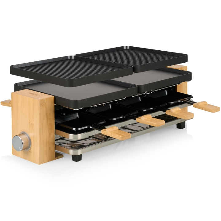 Princess Raclette Pure 8 Bamboo 162918 in de groep HUISHOUDEN & TUIN / Huishoudelijke apparaten / Broodroosters & Broodgrills / Tafelgrills & Raclette bij TP E-commerce Nordic AB (C44277)