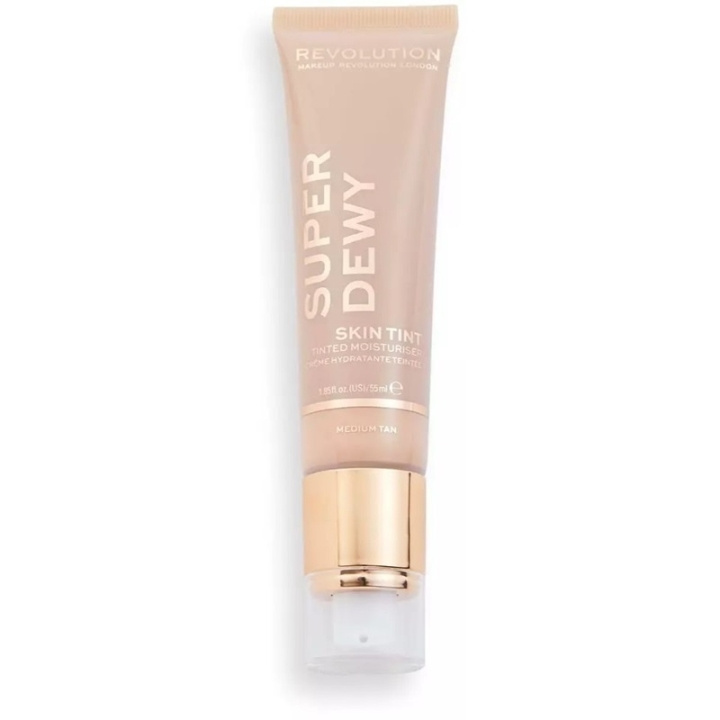 Makeup Revolution Superdewy Tinted Moisturiser - Medium Tan 55ml in de groep BEAUTY & HEALTH / Makeup / Make-up gezicht / CC/BB-crème bij TP E-commerce Nordic AB (C44350)