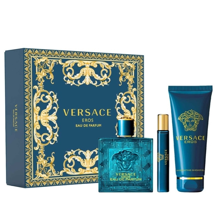 Versace Giftset Versace Eros Edp 100ml + Edp 10ml + SG 150ml in de groep BEAUTY & HEALTH / Cadeausets / Cadeausets voor hem bij TP E-commerce Nordic AB (C44368)