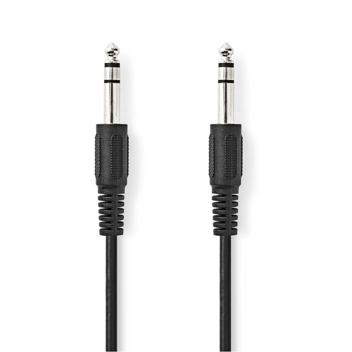 Nedis Stereo-Audiokabel | 6,35 mm Male | 6,35 mm Male | Vernikkeld | 2.00 m | Rond | Zwart | Label in de groep HOME ELECTRONICS / Kabels & Adapters / Audio Analoog / 3.5 mm bij TP E-commerce Nordic AB (C44403)