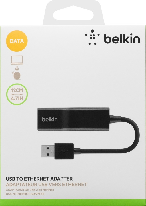 Belkin USB 2.0 to Ethernet adapter -USB-verkkokortti in de groep COMPUTERS & RANDAPPARATUUR / Netwerk / Netwerkkaarten / USB Draadloos bij TP E-commerce Nordic AB (C44458)