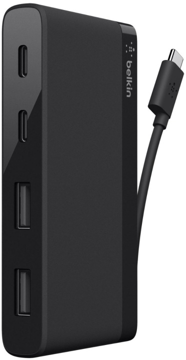 Belkin USB-C mini -USB-hubi, neljä porttia in de groep COMPUTERS & RANDAPPARATUUR / Computeraccessoires / USB-hubs bij TP E-commerce Nordic AB (C44459)