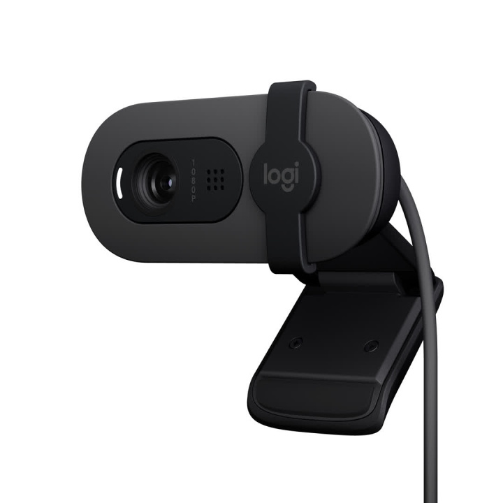 Logitech Brio 100 Full HD Webcam, Graphite in de groep COMPUTERS & RANDAPPARATUUR / Computeraccessoires / Webcamera\'s bij TP E-commerce Nordic AB (C44951)