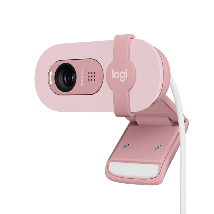 Logitech Brio 100 Full HD Webcam, Rose in de groep COMPUTERS & RANDAPPARATUUR / Computeraccessoires / Webcamera\'s bij TP E-commerce Nordic AB (C44953)