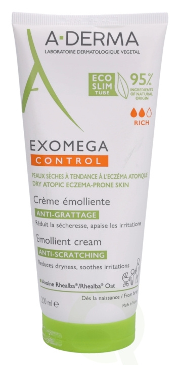 A-Derma Exomega Control Emollient Cream 200 ml in de groep BEAUTY & HEALTH / Huidsverzorging / Lichaamsverzorging / Body lotion bij TP E-commerce Nordic AB (C45858)