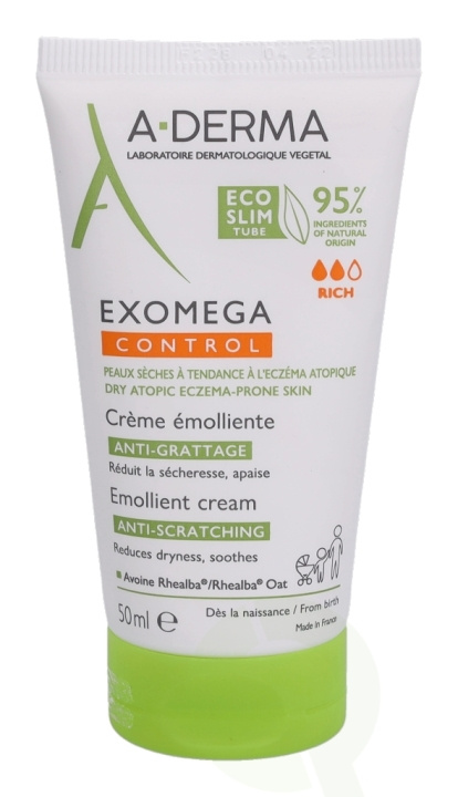A-Derma Exomega Control Emollient Cream 50 ml in de groep BEAUTY & HEALTH / Huidsverzorging / Lichaamsverzorging / Body lotion bij TP E-commerce Nordic AB (C45859)