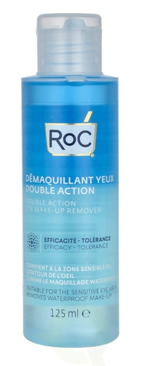 ROC Double Action Eye Make-up Remover 125 ml Suitable for the Sensitive Eye Area. Removes Waterproof Make-Up in de groep BEAUTY & HEALTH / Makeup / Make-up verwijderen bij TP E-commerce Nordic AB (C46445)