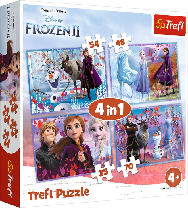 TREFL Frozen 2, 4 i 1 pussel, 35+48+54+70 bitar in de groep SPEELGOED, KINDER- & BABYPRODUCTEN / Speelgoed / Puzzels bij TP E-commerce Nordic AB (C46756)