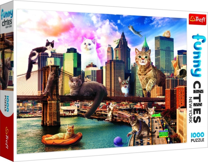 TREFL Cats in New York pussel, 1000 bitar in de groep SPEELGOED, KINDER- & BABYPRODUCTEN / Speelgoed / Puzzels bij TP E-commerce Nordic AB (C46774)