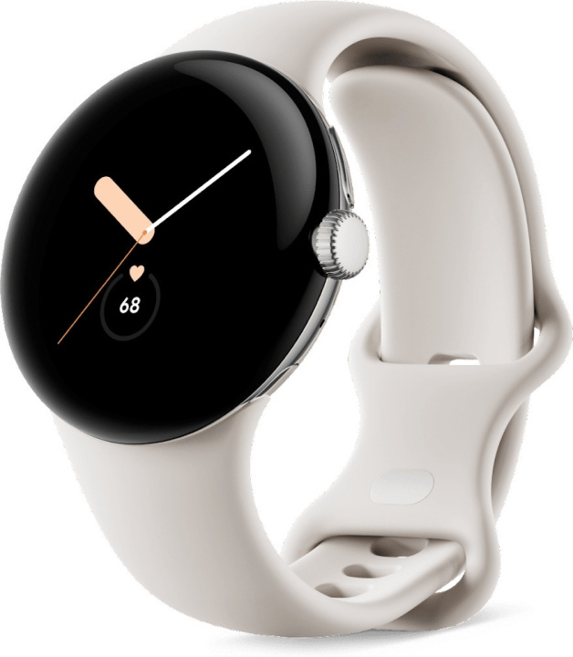 Google Pixel Watch WiFi -älykello, Polished Silver / Chalk in de groep SPORT, VRIJE TIJD & HOBBY / Smartwatch & Activiteitsmeters / Smartwatches bij TP E-commerce Nordic AB (C46996)