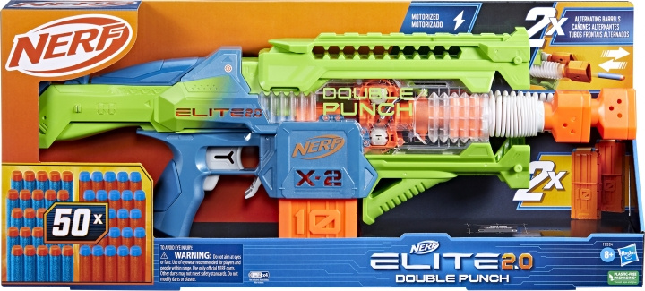 NERF Elite 2.0 Blaster Double Punch - skumprojektilpistol in de groep SPEELGOED, KINDER- & BABYPRODUCTEN / Speelgoed / Actie spel bij TP E-commerce Nordic AB (C47024)