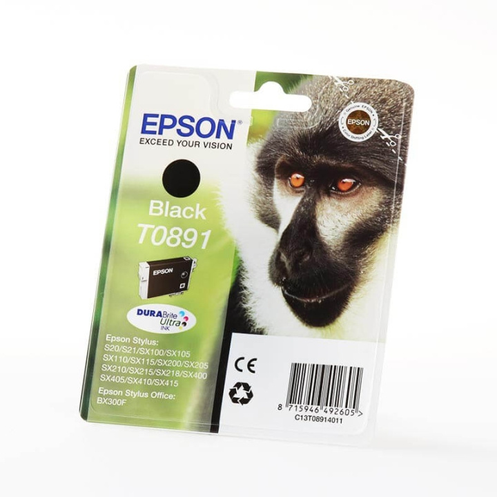 Epson Bläck C13T08914011 T0891 Svart, Apa in de groep COMPUTERS & RANDAPPARATUUR / Printers & Accessoires / Inkt & Toner / Inktpatronen / Epson bij TP E-commerce Nordic AB (C47097)