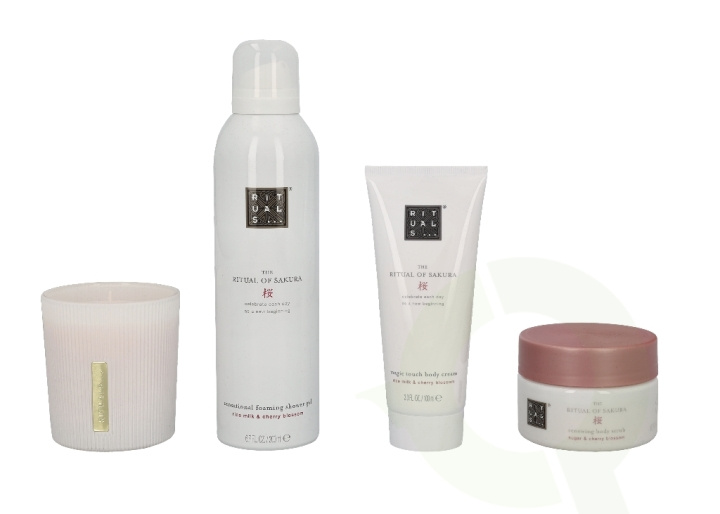 Rituals Sakura Set 565 ml Body Cream 100ml/Scented Candle 140g/Body Scrub 125g/Foaming showergel 200ml in de groep BEAUTY & HEALTH / Cadeausets / Cadeausets voor haar bij TP E-commerce Nordic AB (C47443)