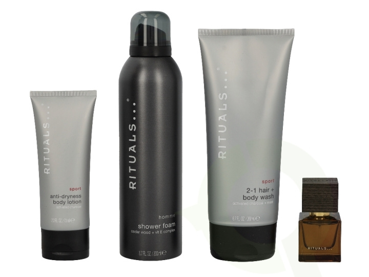 Rituals Homme Set 485 ml Edp Spray 15ml/Foaming Shower Gel 200ml/Shampoo 200ml/Body Lotion 70ml in de groep BEAUTY & HEALTH / Cadeausets / Cadeausets voor hem bij TP E-commerce Nordic AB (C47590)
