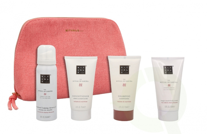 Rituals Sakura Set 260 ml Body Cream 70ml/Conditioner 70ml/Shampoo 70ml/Foaming Shower Gel 50ml/Pouch in de groep BEAUTY & HEALTH / Cadeausets / Cadeausets voor haar bij TP E-commerce Nordic AB (C47617)