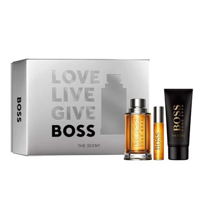 Hugo Boss Giftset The Scent Edt 100ml + Shower Gel 100ml + Edt 10ml in de groep BEAUTY & HEALTH / Cadeausets / Cadeausets voor hem bij TP E-commerce Nordic AB (C47644)