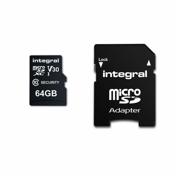 Integral 64 GB Security Camera microSD-kaart voor Dash Cams, Home Cams, CCTV, Body Cams & Drones in de groep HOME ELECTRONICS / Opslagmedia / Geheugenkaarten / MicroSD/HC/XC bij TP E-commerce Nordic AB (C47736)