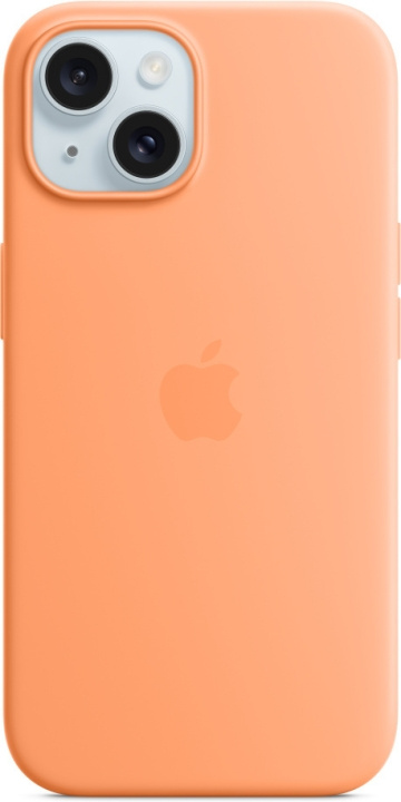 Apple iPhone 15 silikonfodral med MagSafe, sorbet orange in de groep SMARTPHONE & TABLETS / Mobielbescherming / Apple / iPhone 15 bij TP E-commerce Nordic AB (C48011)