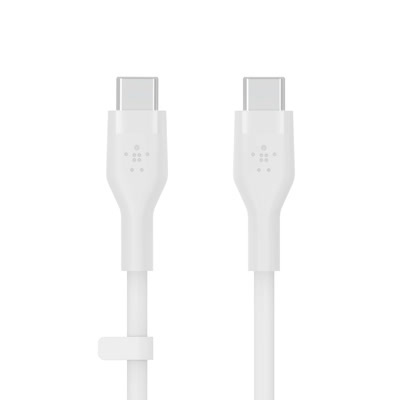 Belkin BOOST CHARGE USB-C to USB-C Silicone Cable 3M, White in de groep COMPUTERS & RANDAPPARATUUR / Computerkabels / USB / USB-C bij TP E-commerce Nordic AB (C48202)