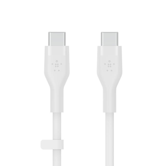 Belkin BOOST CHARGE USB-C to USB-C 2.0 Silicon, 2M, White in de groep COMPUTERS & RANDAPPARATUUR / Computerkabels / USB / USB-C bij TP E-commerce Nordic AB (C48204)