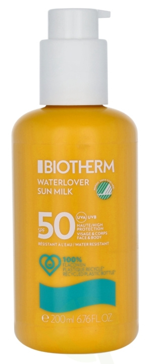 Biotherm Waterlover Sun Milk w/Pump SPF50 200 ml Face & Body in de groep BEAUTY & HEALTH / Huidsverzorging / Zonnebank / Zonnebescherming bij TP E-commerce Nordic AB (C48407)