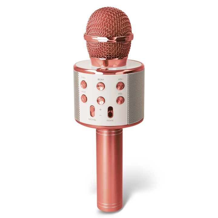 Forever BMS-300 Lite Bluetooth karaokemicrofoon met luidspreker, roségoud in de groep HOME ELECTRONICS / Audio & Beeld / Handmicrofoons bij TP E-commerce Nordic AB (C48657)